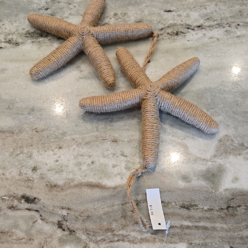 Two Raffia Starfish, NWT!